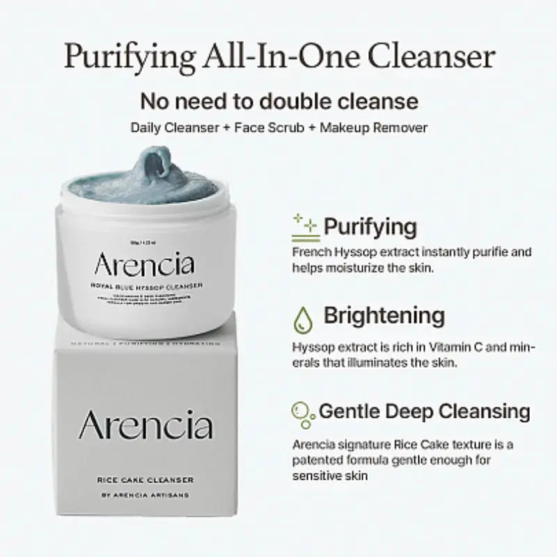 Arencia - Royal Blue Hyssop Rice Mochi Cleanser ARENCIA