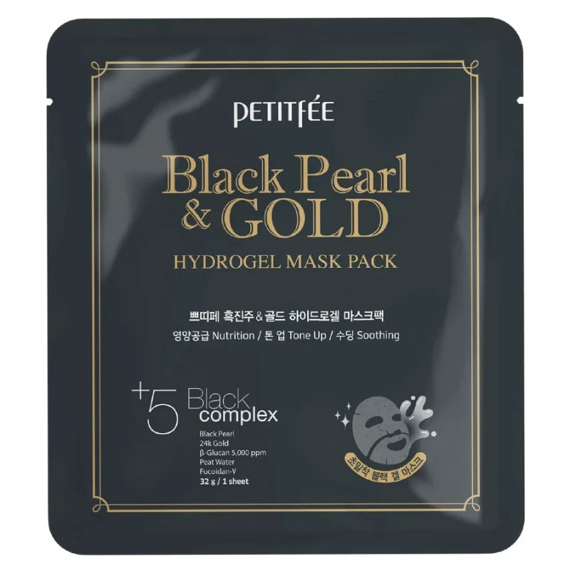 Petitfee - Black Pearl & Gold Hydrogel Mask